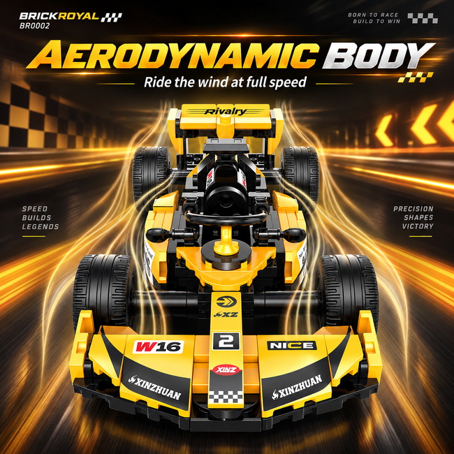Formula Racing Car Building Set — Yellow/Black