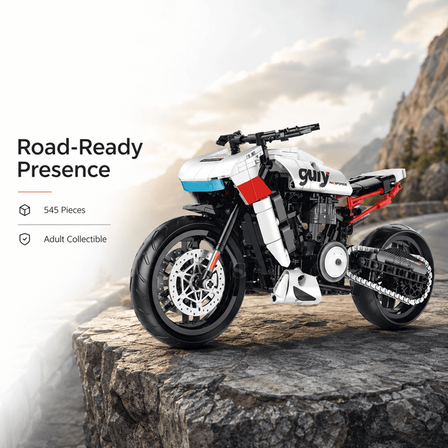 1:8 Adventure-Tourer Motorcycle Building Kit | Mechanical Building Kits | BrickRoyal