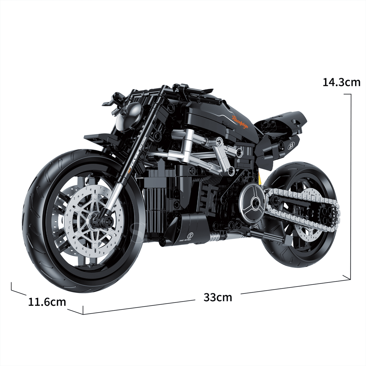 1:8 Power Cruiser Motorcycle Building Kit | Mechanical Building Kits | BrickRoyal