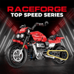1:8 Red Power-Cruiser Motorcycle Building Kit | Mechanical Building Kits | BrickRoyal