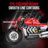 1:8 Red Power-Cruiser Motorcycle Building Kit | Mechanical Building Kits | BrickRoyal