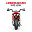 1:8 Red Power-Cruiser Motorcycle Building Kit | Mechanical Building Kits | BrickRoyal