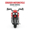 1:8 Red Power-Cruiser Motorcycle Building Kit | Mechanical Building Kits | BrickRoyal