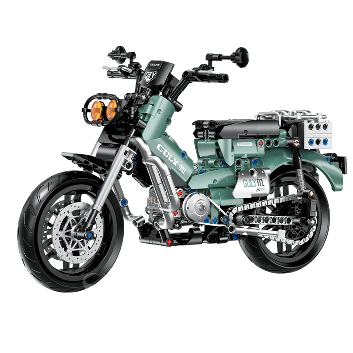 1:8 Retro Trail Motorcycle Building Kit | Mechanical Building Kits | BrickRoyal