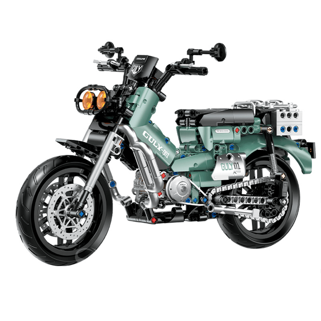1:8 Retro Trail Motorcycle Building Kit | Mechanical Building Kits | BrickRoyal