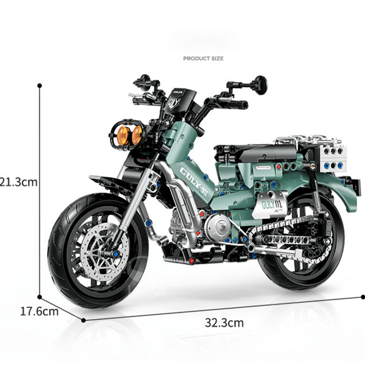 1:8 Retro Trail Motorcycle Building Kit | Mechanical Building Kits | BrickRoyal