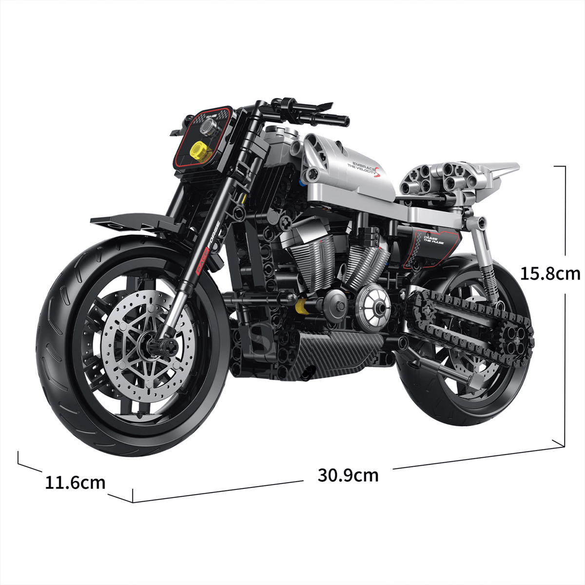 1:8 Street Tracker Motorcycle Building Kit | Mechanical Building Kits | BrickRoyal