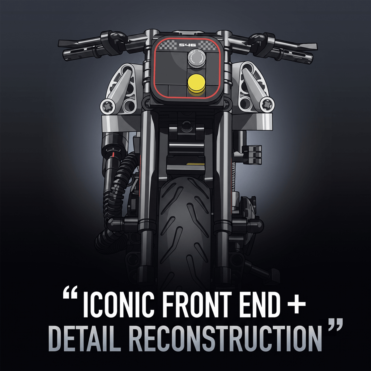 1:8 Street Tracker Motorcycle Building Kit | Mechanical Building Kits | BrickRoyal