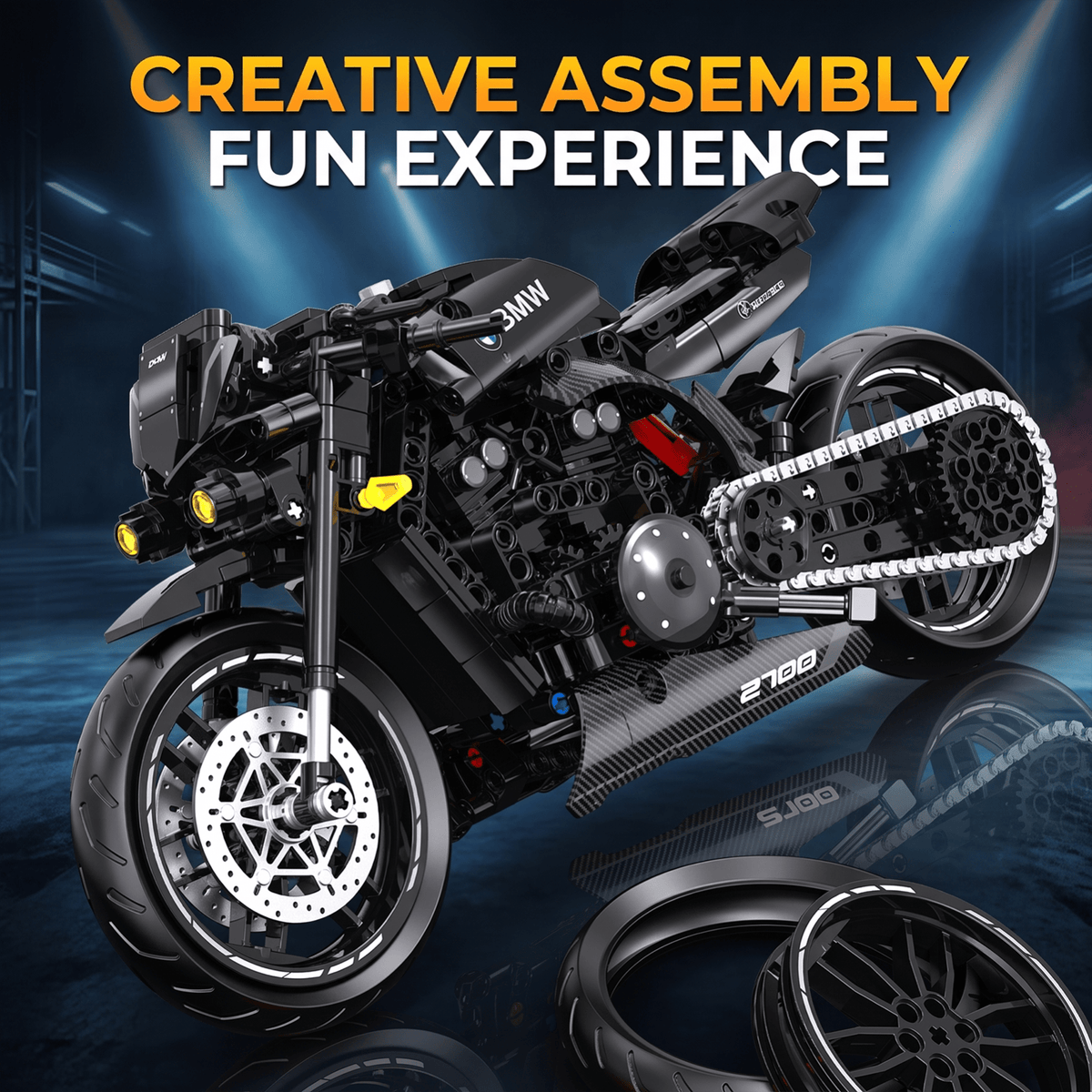 1:8 Streetfighter Motorcycle Building Kit | Mechanical Building Kits | BrickRoyal