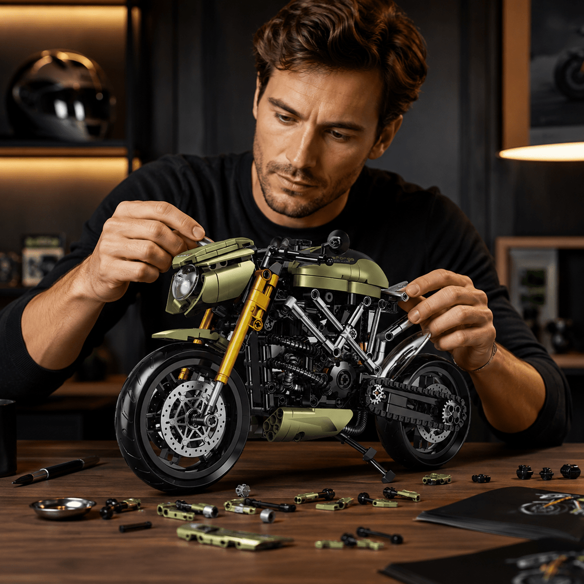 1:8 Streetfighter Motorcycle Building Kit | Mechanical Building Kits | BrickRoyal