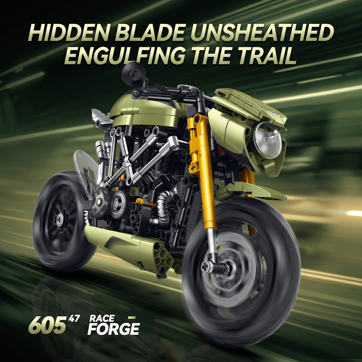 1:8 Streetfighter Motorcycle Building Kit | Mechanical Building Kits | BrickRoyal