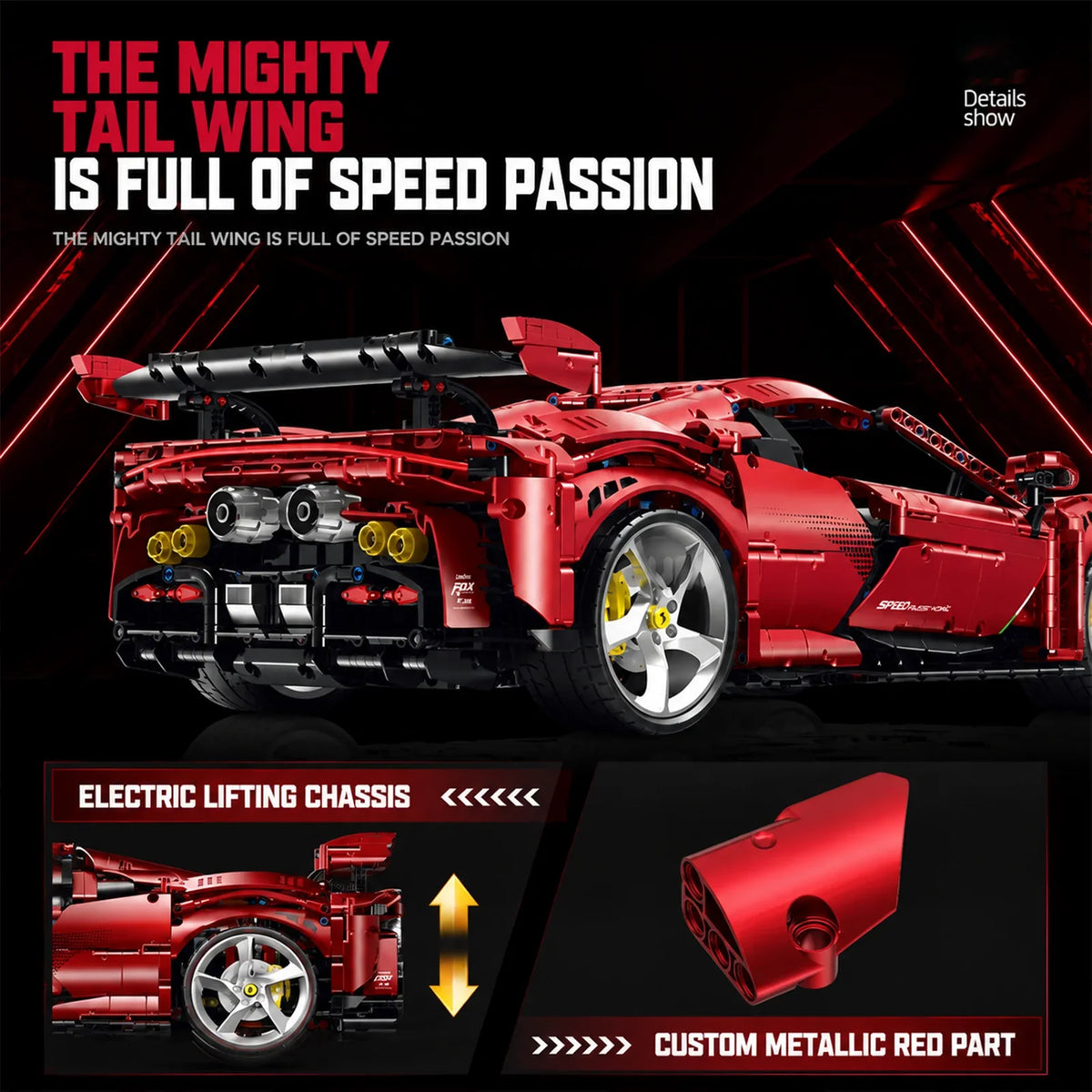 1:8 Concept Supercar Building Set Electroplated Red