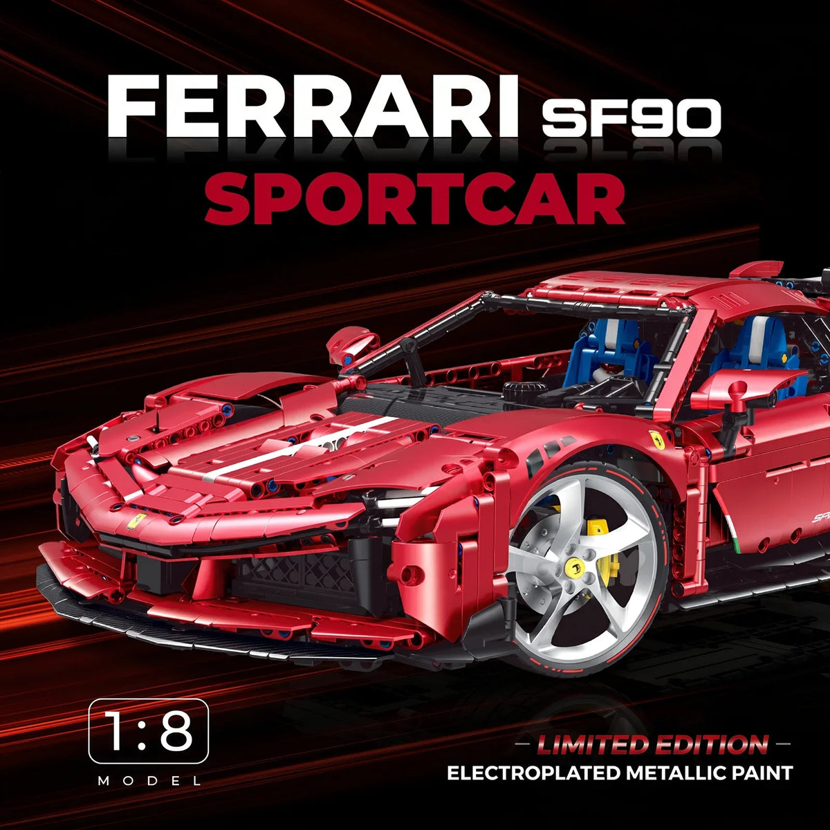 1:8 Concept Supercar Building Set Electroplated Red