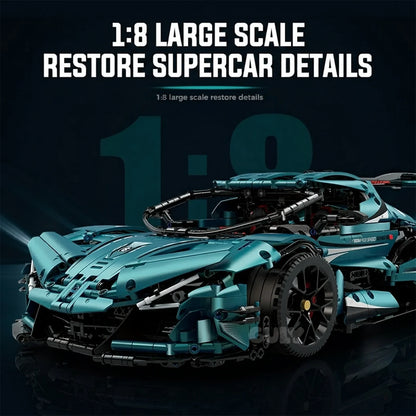 1:8 Concept Supercar Building Set — Teal
