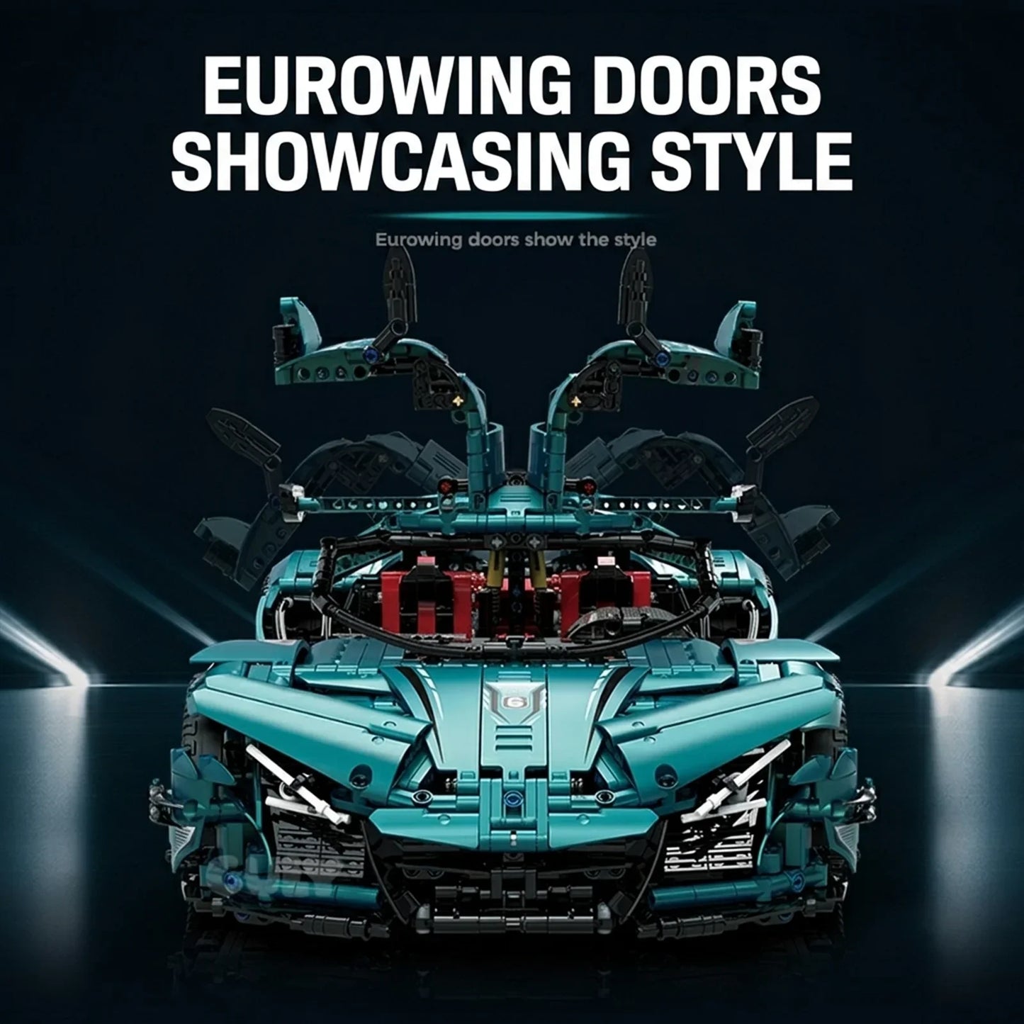 1:8 Concept Supercar Building Set — Teal