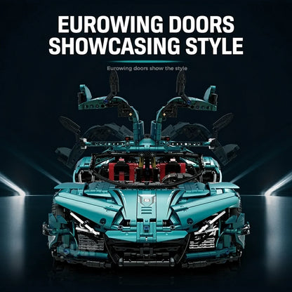 1:8 Concept Supercar Building Set — Teal