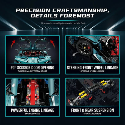 1:8 Concept Supercar Building Set — Teal