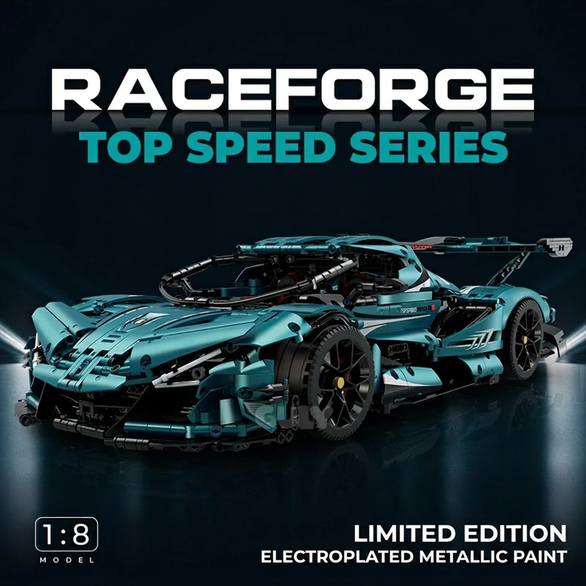 1:8 Concept Supercar Building Set — Teal