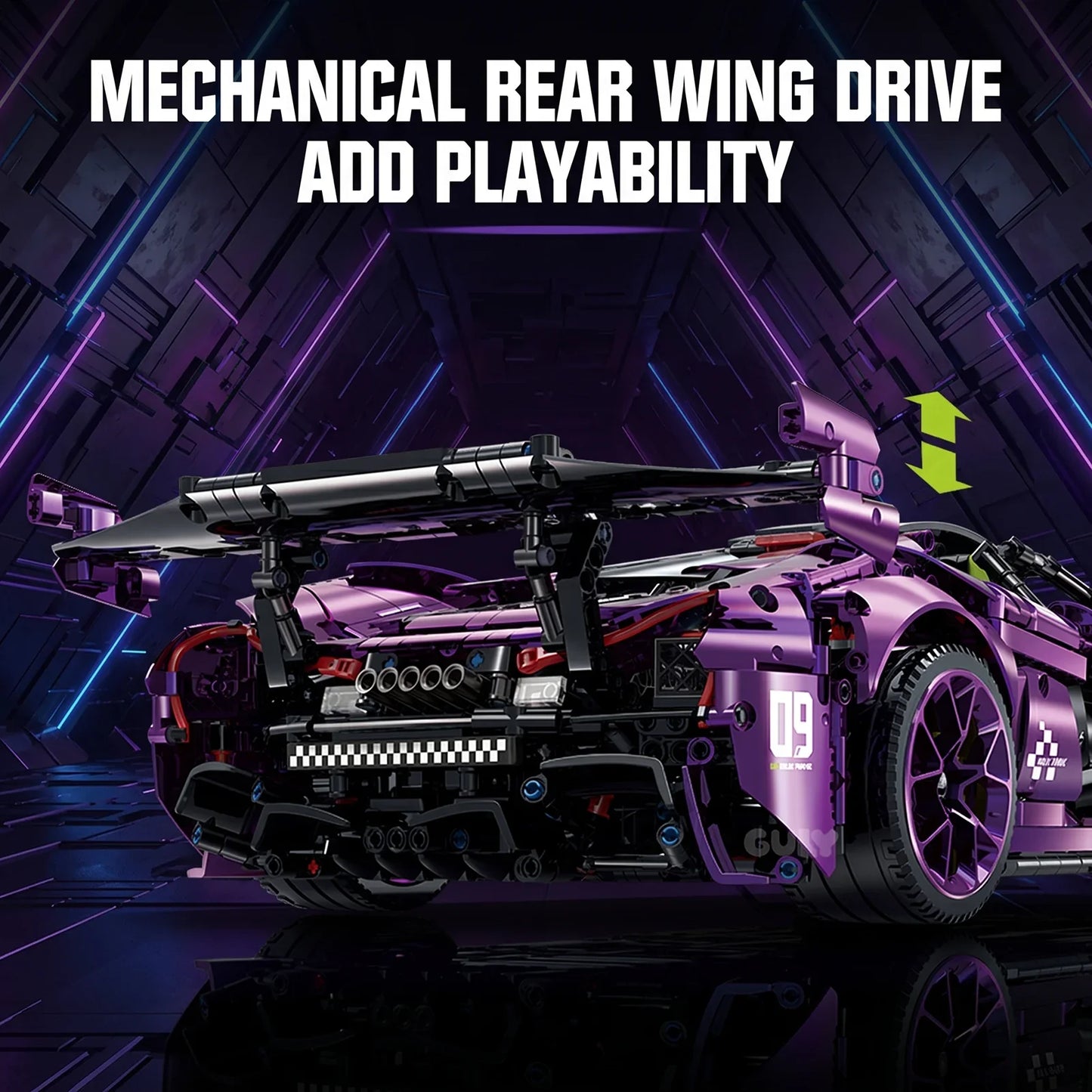 1:8 Concept Supercar Building Set — Electroplated Purple