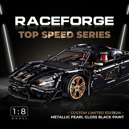 1:8 Concept Supercar Building Set — Gloss Black & Gold