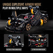 1:8 Concept Supercar Building Set — Gloss Black & Gold