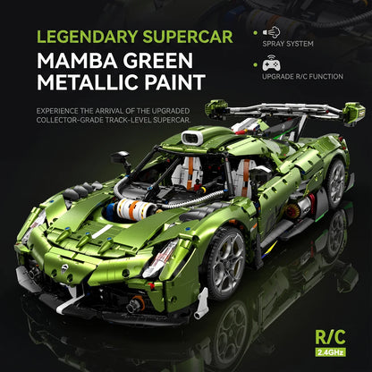 1:8 Concept Supercar Building Set — Metallic Green