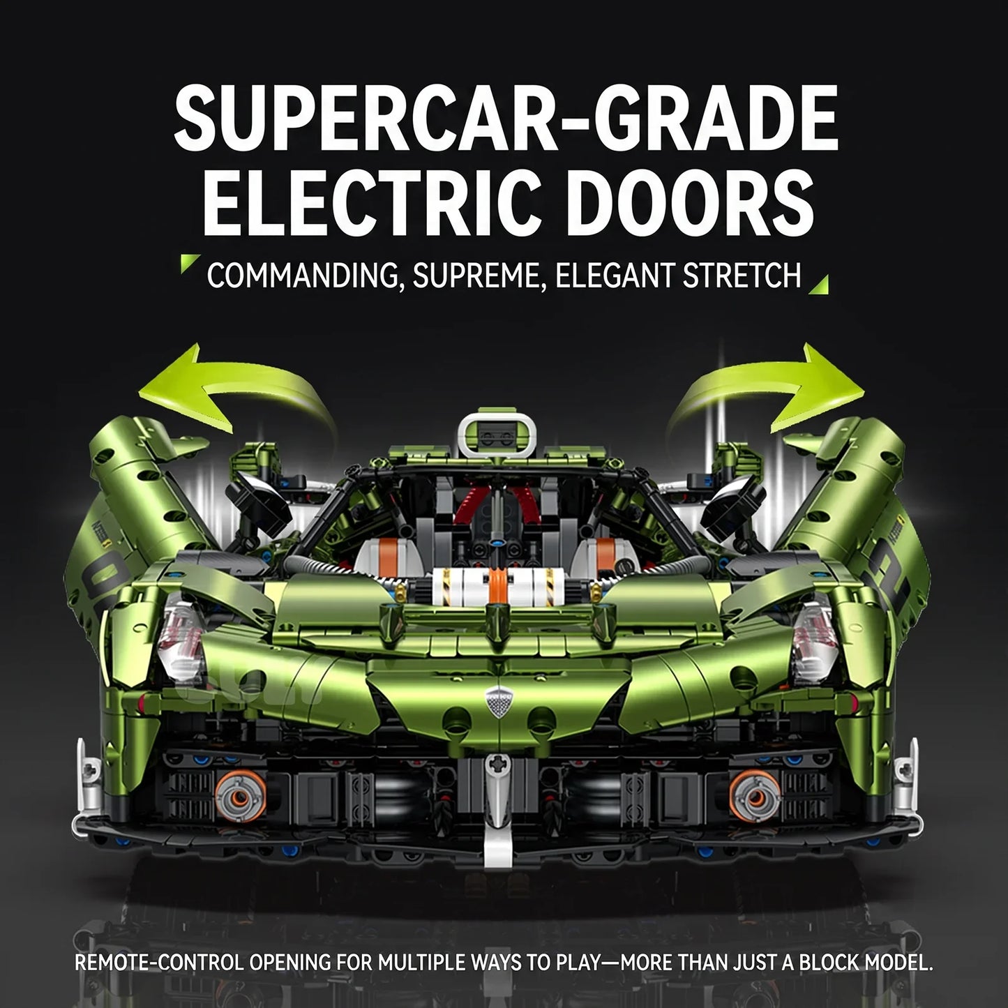 1:8 Concept Supercar Building Set — Metallic Green