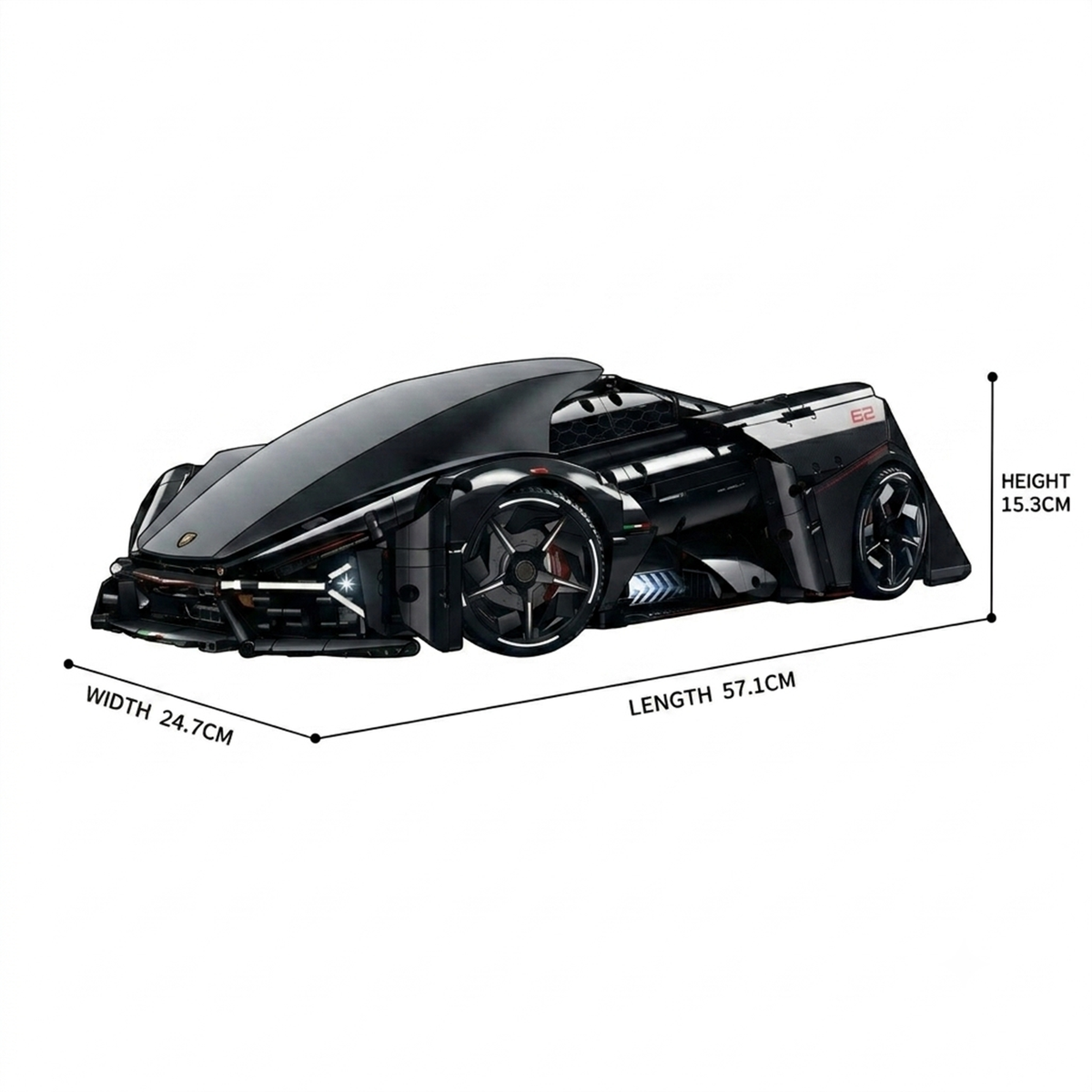 1:8 Concept Supercar Building Set — Samurai Black BR10644