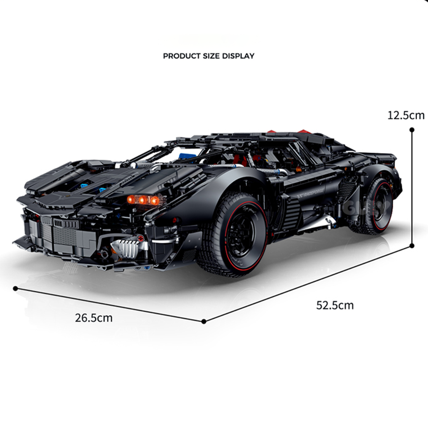 Armored 1:8 Concept Supercar — Matte Black