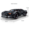 Armored 1:8 Concept Supercar — Matte Black