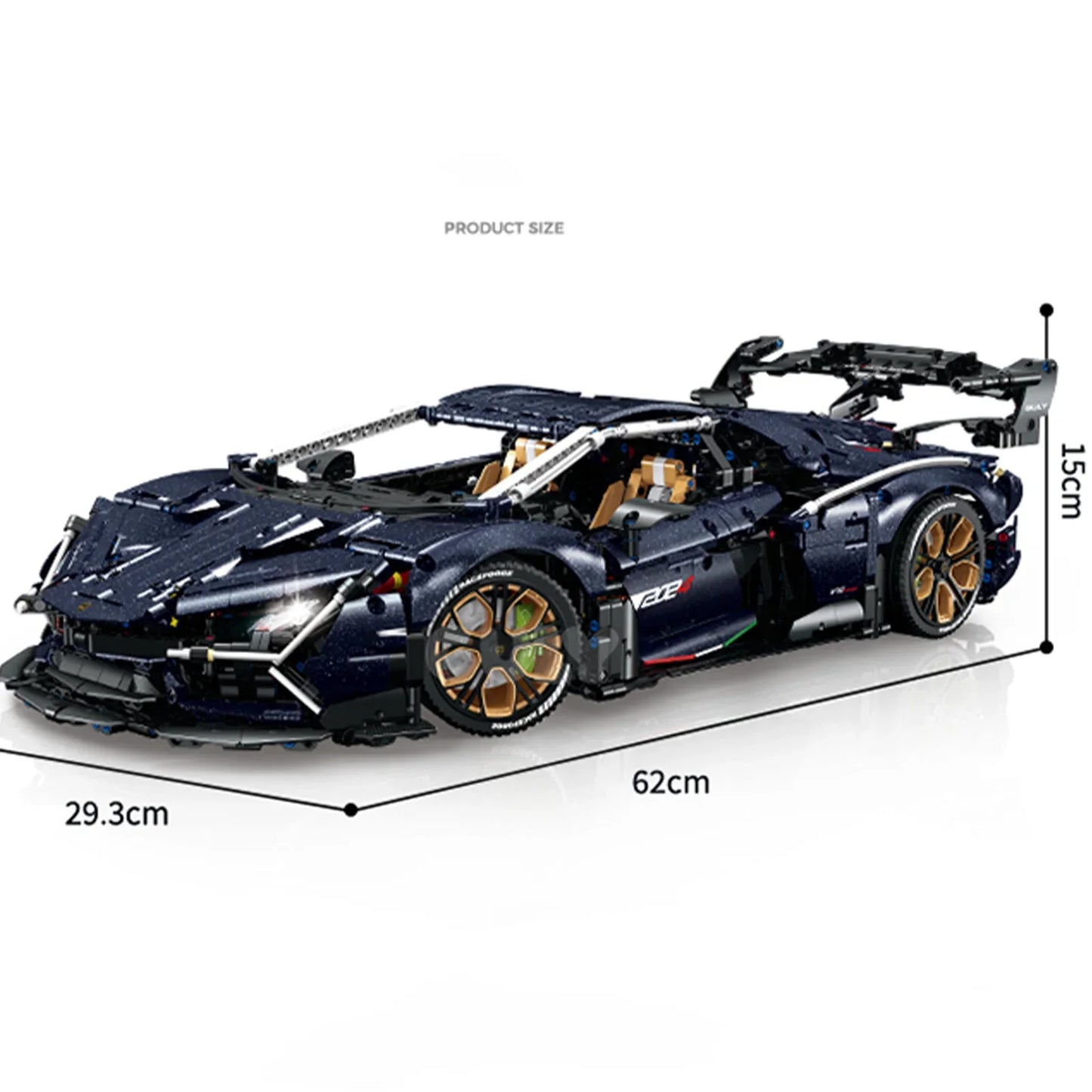 1:8 Starry Blue Concept Supercar Building Set