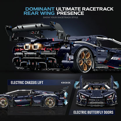 1:8 Starry Blue Concept Supercar Building Set