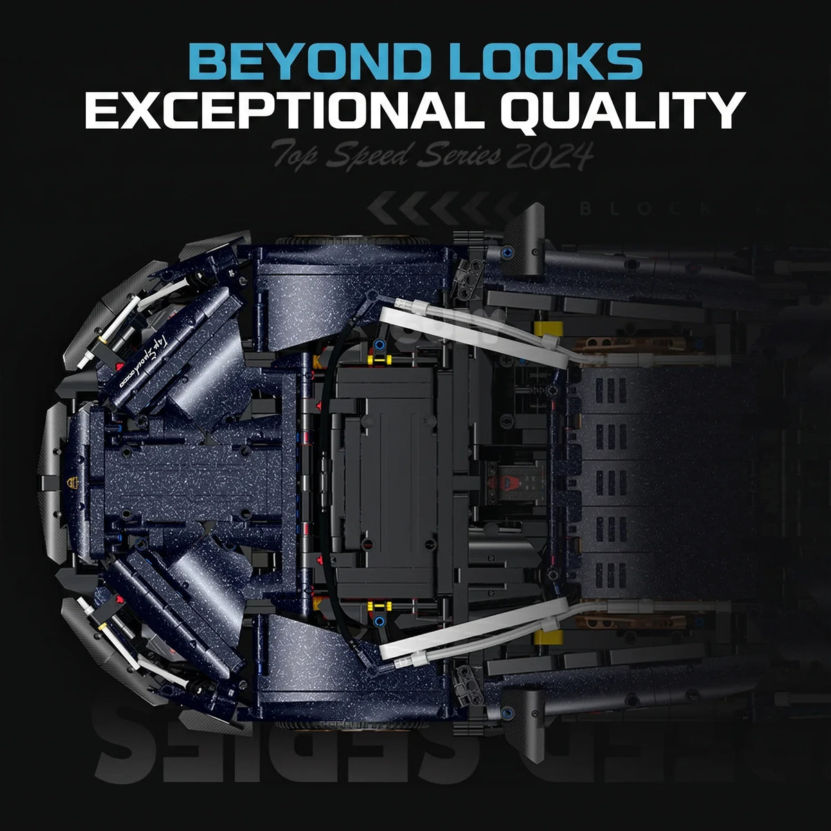 1:8 Starry Blue Concept Supercar Building Set
