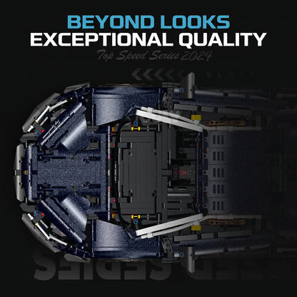1:8 Starry Blue Concept Supercar Building Set