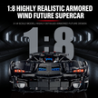 Armored 1:8 Concept Supercar — Matte Black