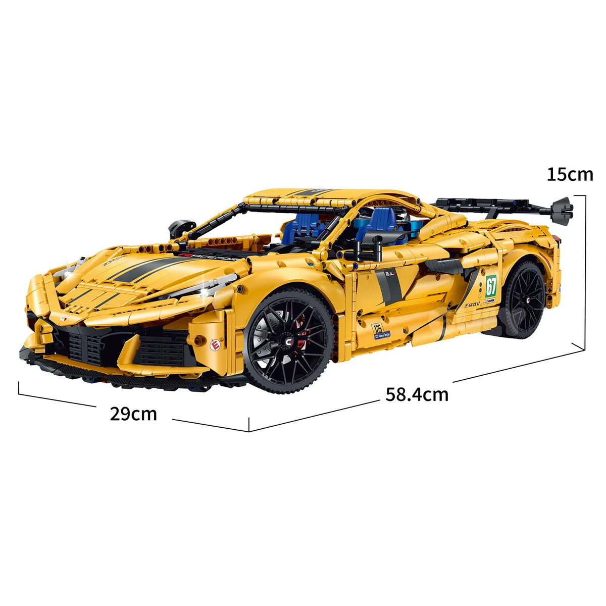 1:8 Track Concept Supercar Building Set — Yellow