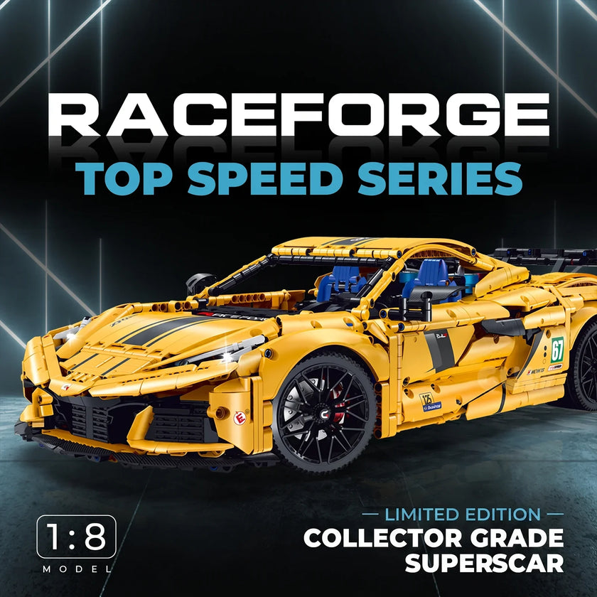 1:8 Track Concept Supercar Building Set — Yellow