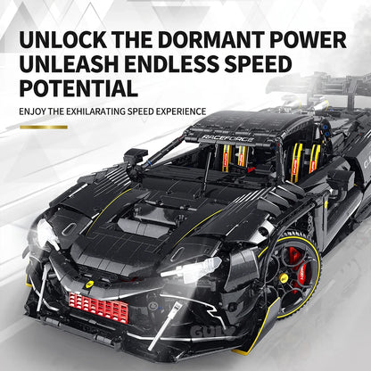 1:8 Track Supercar Building Set — Meteorite Black