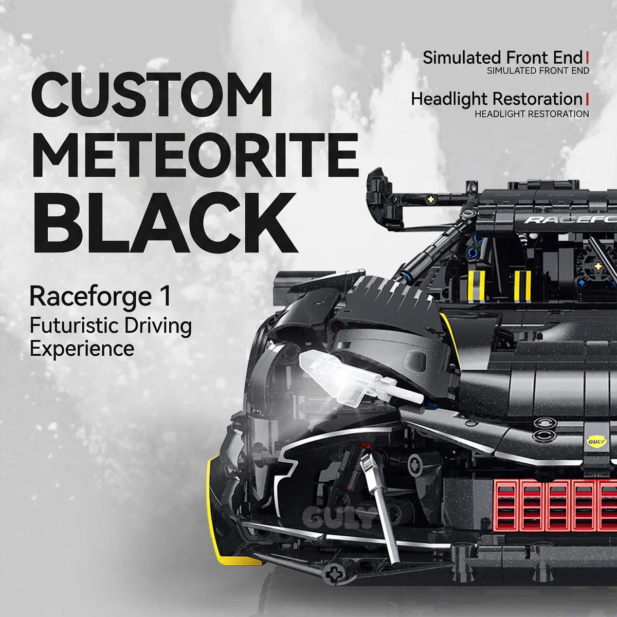 1:8 Track Supercar Building Set — Meteorite Black
