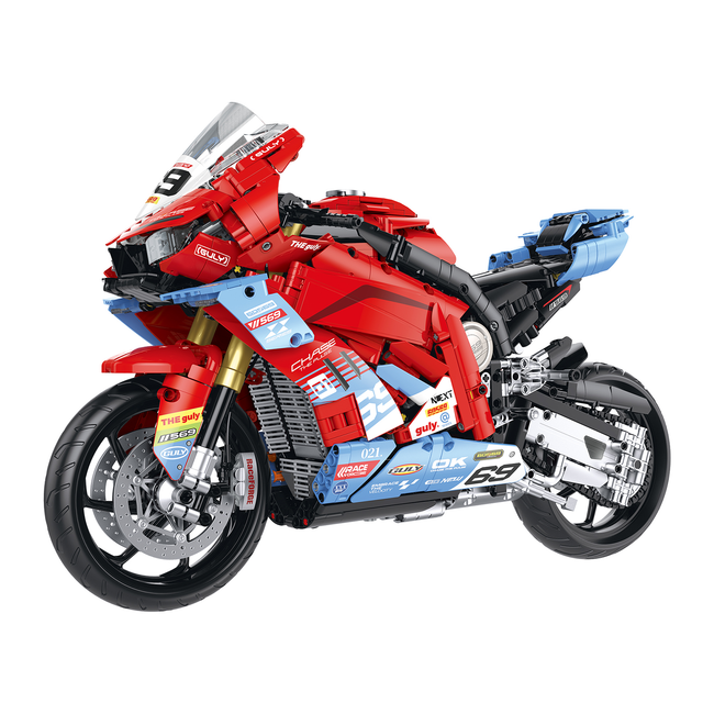 1:5 Racing Motorcycle – Red/Blue Livery Building Set