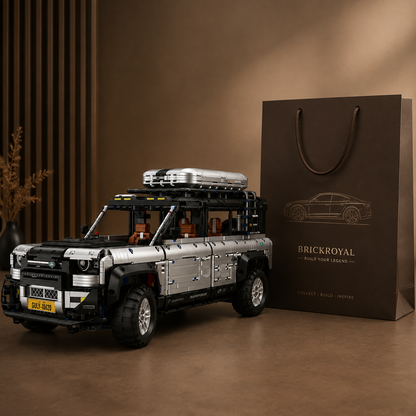 1:8 Off-Road SUV Building Set — Electroplated Silver