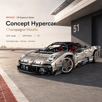 1:8 Concept Hypercar Building Set — Champagne Metallic