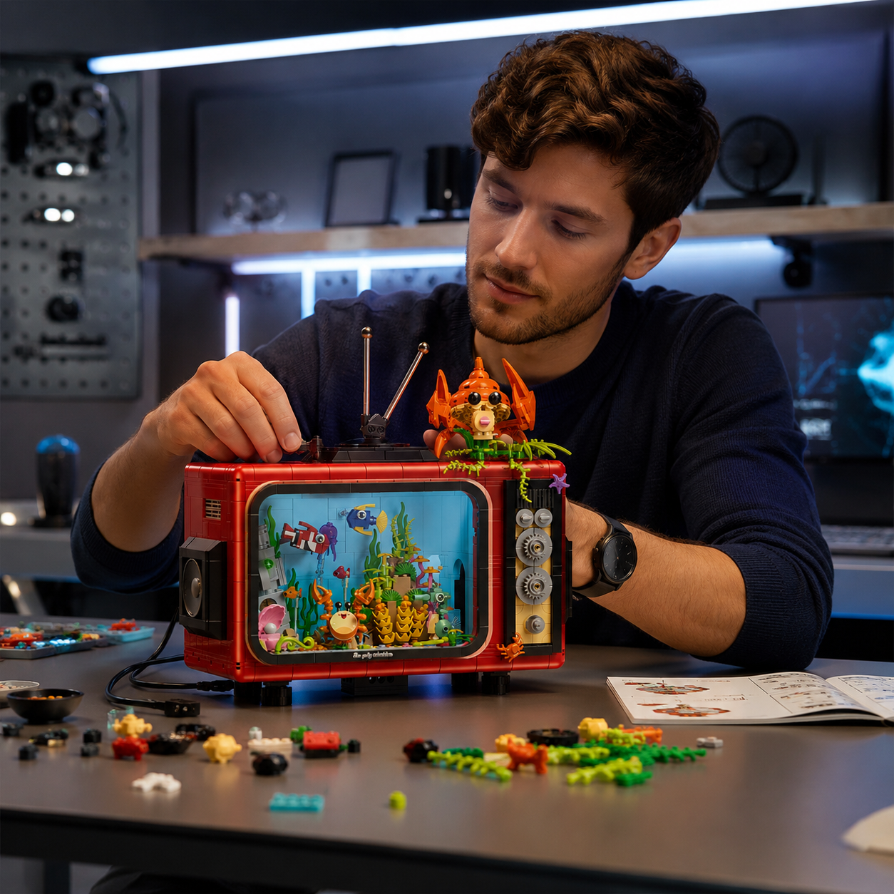 Retro Ocean TV Aquarium Building Kit