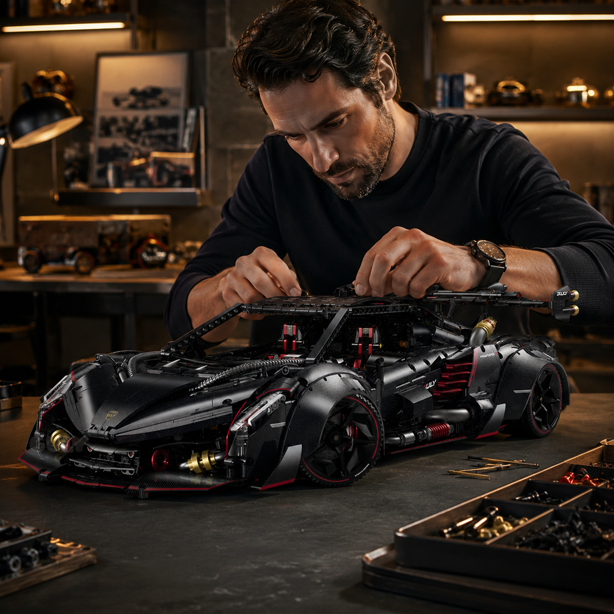 1:8 Concept Hypercar Building Set — Meteorite Black