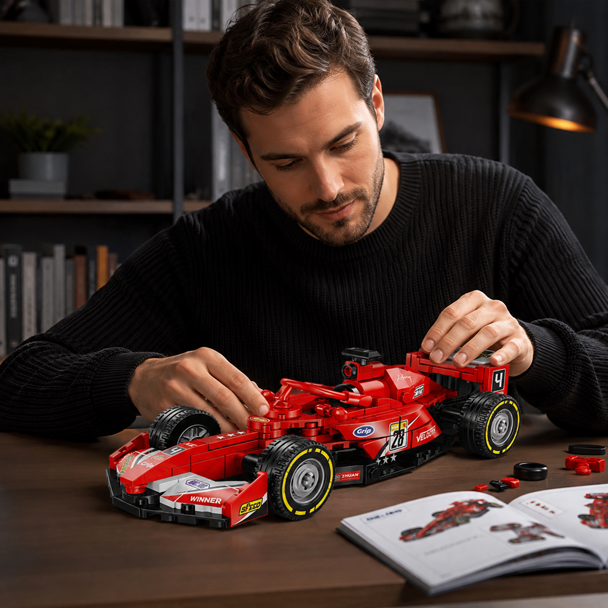 Formula Racing Car Building Set — Classic Red