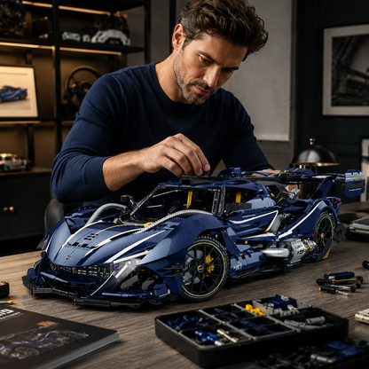 1:8 Combat Hypercar Building Set — Starry Blue