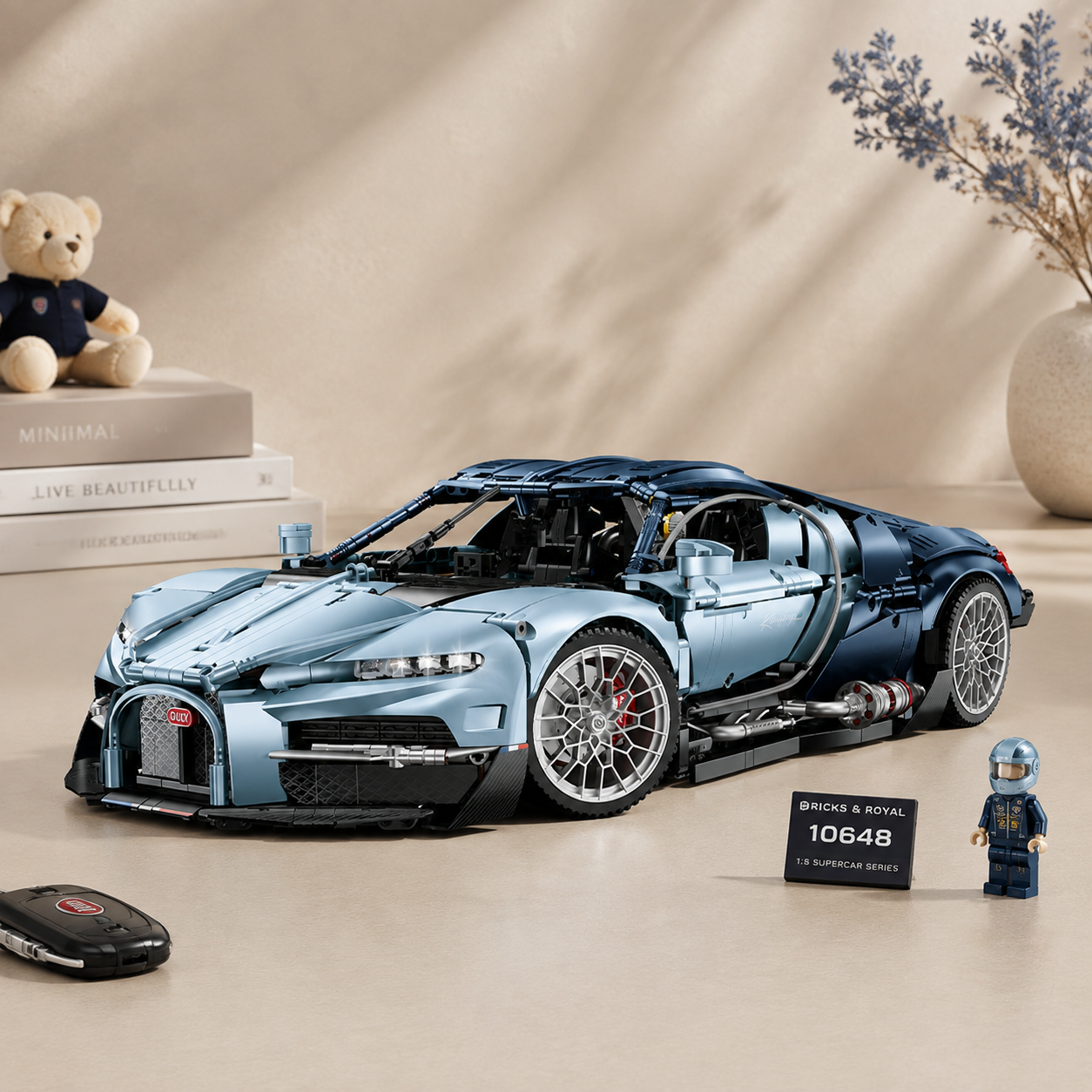 1:8 Luxury Hypercar Building Set — Ice Blue BR10648