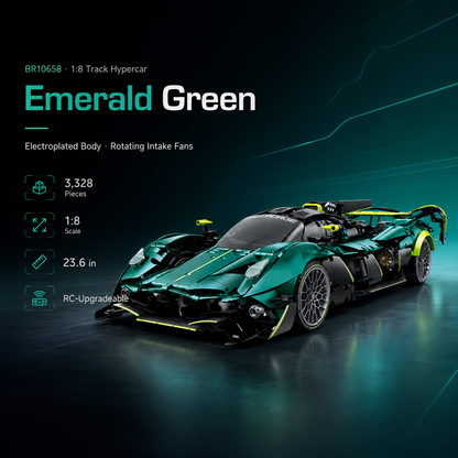 1:8 Track Hypercar Building Set — Emerald Green