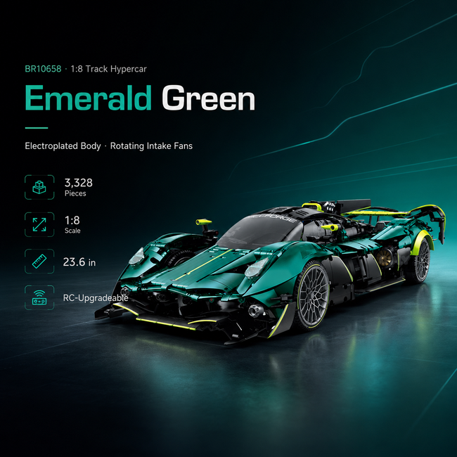 1:8 Track Hypercar Building Set — Emerald Green