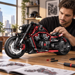Red-Black Mechanical Brick Motorcycle Building Set